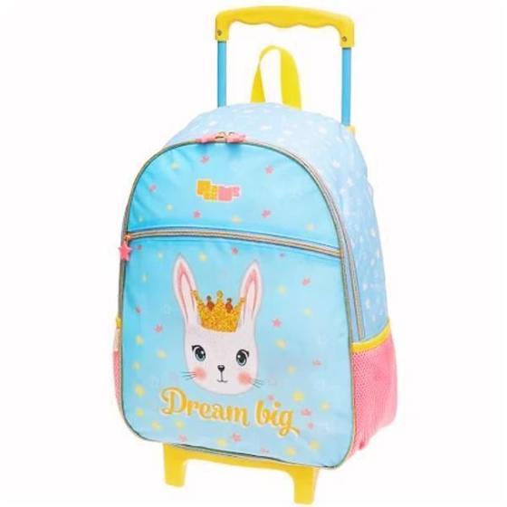 Imagem de Mochila Mochilete Coelhinha Escolar Infantil Rodinhas Tam G