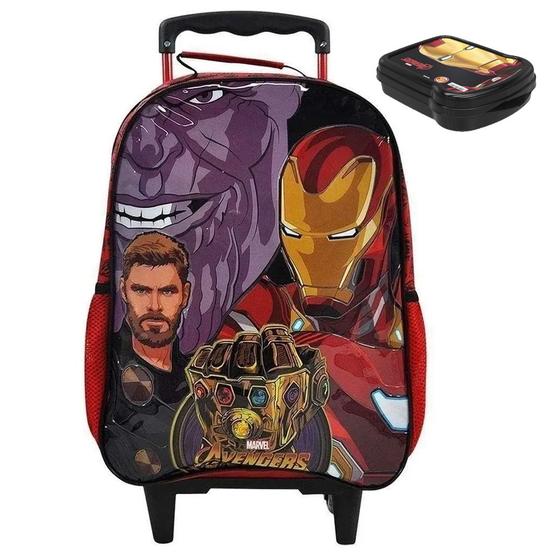 Imagem de Mochila Mochilete Escolar Os Vingadores Rodinhas Homem De Ferro Tam G