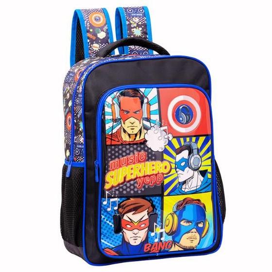 Imagem de Mochila Mochilete Infantil Heróis Super Hero Costas Tam G