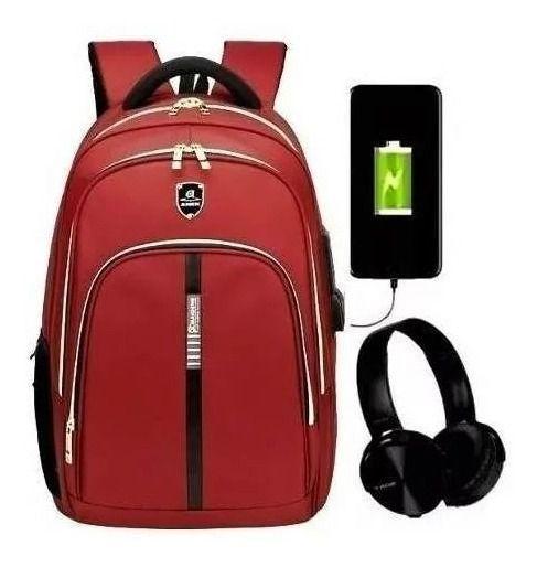 Imagem de Mochila Moderna Usb/fone Impermeável Laptop Grande Reforçada