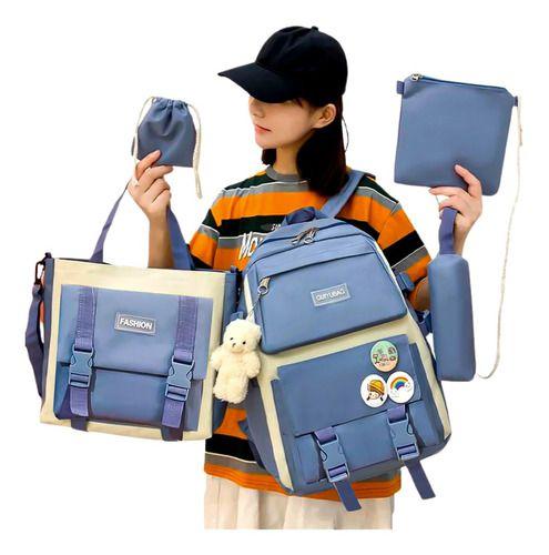 Mochila Multifuncional feminina 5 Peças Bolsinha Transversal Necessaire Estojo Academia Viagens De Bordo Saida Maternida Menor preço em Mochila Multifuncional feminina 5 Peças Bolsinha Transversal Necessaire Estojo Academia Viagens De Bordo Saida Maternida