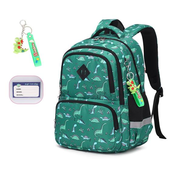 Imagem de Mochila MUSEVOS Kids Verde/Dinosaur Impermeável de 6 a 14 anos