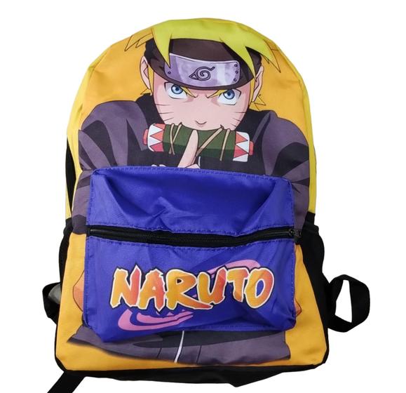 Imagem de Mochila Naruto Shippuden Sasuke Kakashi Bolsa Escolar M408 BM