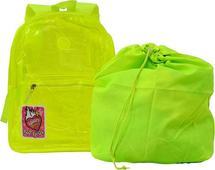 Imagem de Mochila neon transparente com bolsa removível cg2291