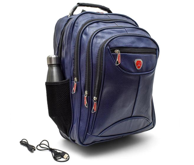 Imagem de Mochila Notebook com Trava Anti Furto e Entrada USB Azul