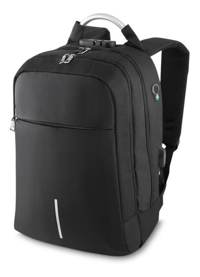 Imagem de Mochila Notebook Entrada Usb Bolsa Executiva Universitária - Preta