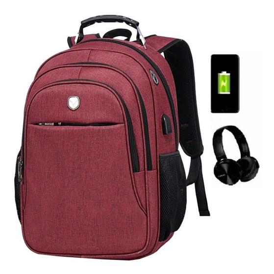 Imagem de Mochila Notebook Entrada Usb Fone Masculina Feminina Yepp