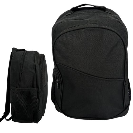 Imagem de Mochila Notebook Resistente All Black Preta Alça Resistente Escola Faculdade Trabalho