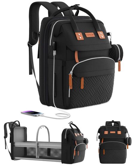 Imagem de Mochila para Fraldas ISMGN Preta 25L com Trocador