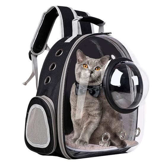 Imagem de Mochila Para Gato e Cachorro Reforçada Com Bolha Transparente
