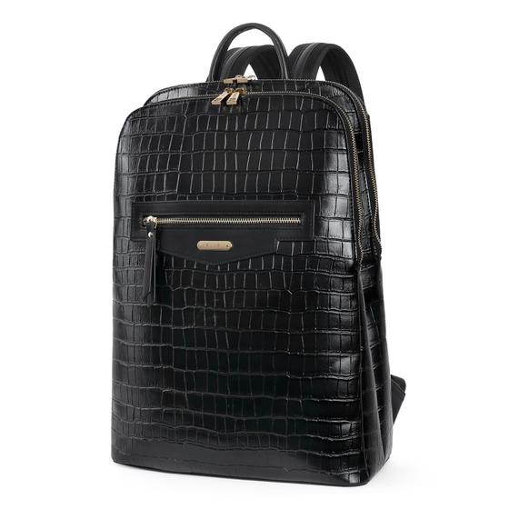 Mochila para laptop CLUCI em couro para mulheres 15,6" preta Menor preço em Mochila para laptop CLUCI em couro para mulheres 15,6" preta