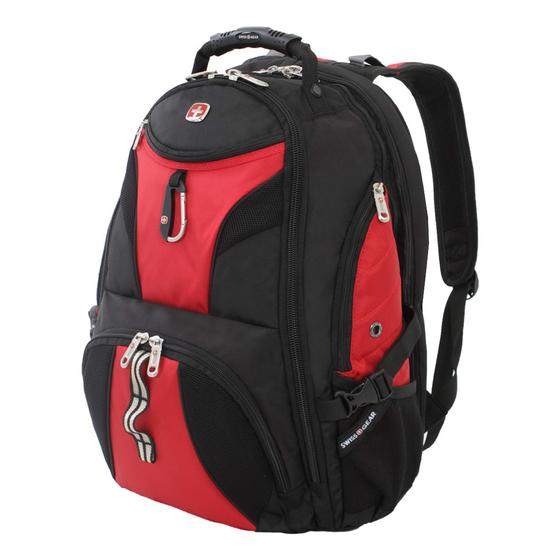 Imagem de Mochila para laptop SwissGear 1900 Scansmart TSA 17 polegadas preta/vermelha