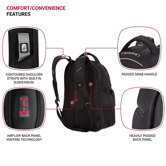 Imagem de Mochila para laptop SwissGear 3258, preta, 30.1L