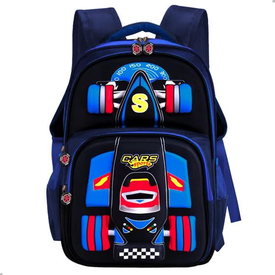 Imagem de Mochila Para Meninos Carro com Design 3D Bolso para Garrafa