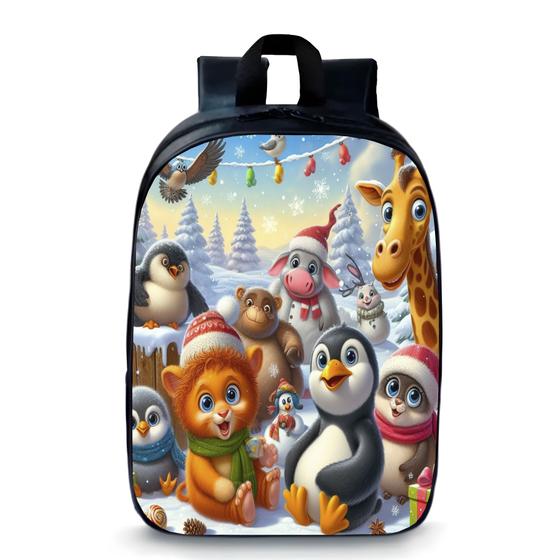 Imagem de Mochila  pequena pré escolar creche infantil anime pinguins e amigos