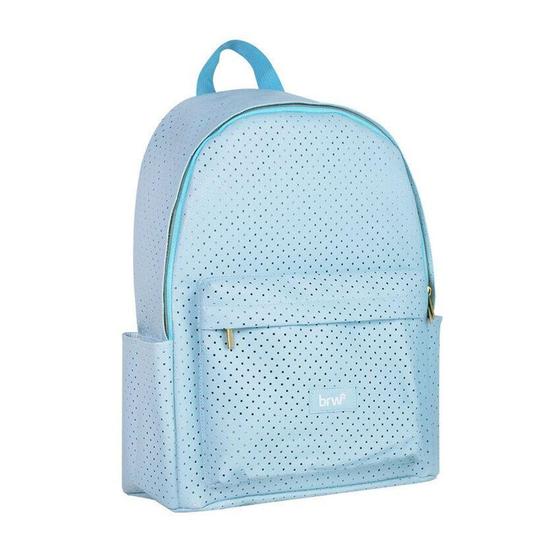 Imagem de Mochila Pu Perfurada 2 Compart E 2 Bolsos Azul Pastel Brw