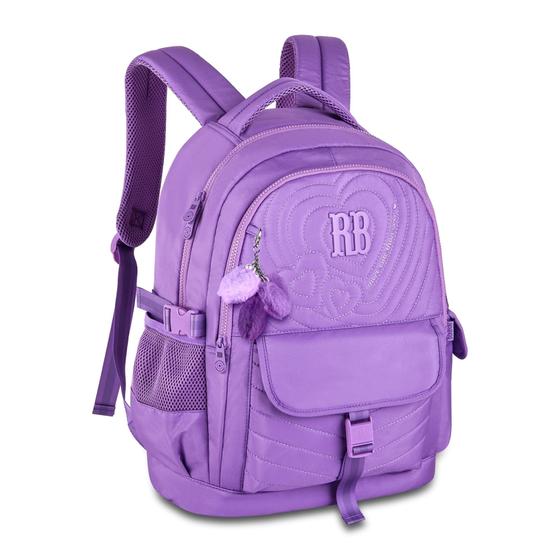 Imagem de Mochila Rebecca Bonbon de Costas Escolar Feminina 17,5" RB24582  Soft com Matelassê  Bolso Antifurto