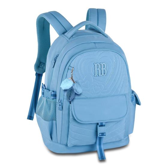 Imagem de Mochila Rebecca Bonbon de Costas Escolar Feminina 17,5" RB24582  Soft com Matelassê e Bolso Antifurto