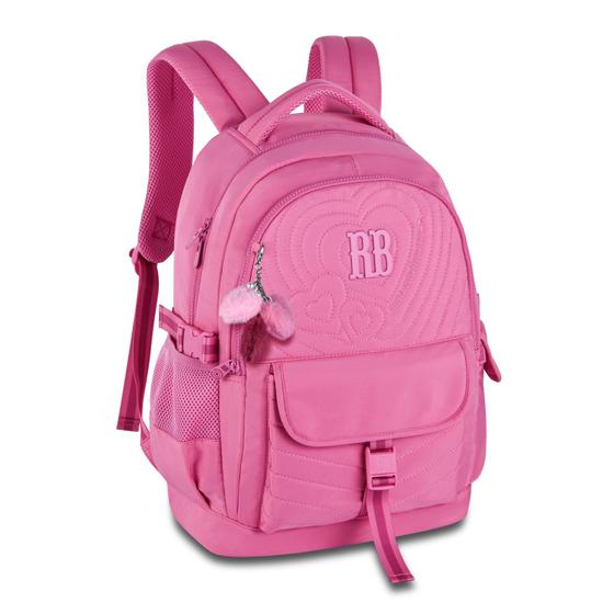 Imagem de Mochila Rebecca Bonbon de Costas Escolar Feminina 17,5" RB24582  Soft com Matelassê e Bolso Antifurto