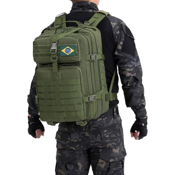 Imagem de Mochila Reforçada Impermeavel Tática Militar 50L Viagem Academia Esportiva Camping Trilha Acabamento Multifuncional Masculina Feminina
