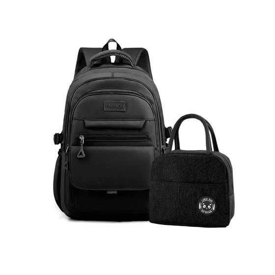 Imagem de Mochila Reforçada Notebook Trabalho Escolar Média Alça Costa Acolchoada Kit Bolsa Térmica Espaçosa Faculdade Resistente Anti Furto