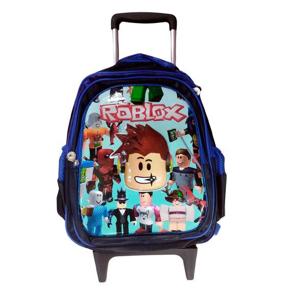 Imagem de Mochila Roblox 3D com Rodinhas Escolar Menino Infantil