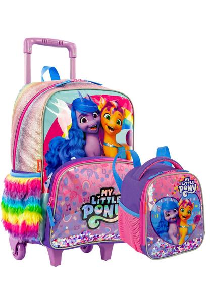 Imagem de Mochila Rodas Costas + Lancheira My Little Pony Kit Luxo