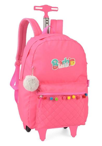 Imagem de Mochila Rodas Escolar Infantil Barbie Luxcel MC51625BB Rosa