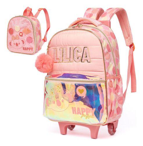 Imagem de Mochila Rodinha E Costa Lilica Happy Days Lancheira Pacific