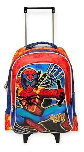 Imagem de Mochila Rodinha Escolar Infantil Speed Web Grande Reforçada Cor Vermelha Desenho Do Tecido Liso