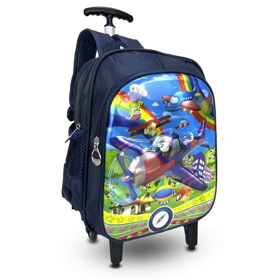 Mochila Rodinha Infantil Menino Dupla Costura Estampada Menor preço em Mochila Rodinha Infantil Menino Dupla Costura Estampada