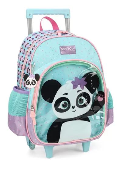 Imagem de Mochila Rodinha Lanch Estojo D Escolar Up4you Panda Ursinha