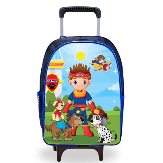 Imagem de Mochila Rodinha Masculina Infantil Escolar Reforçada Grande Criança 