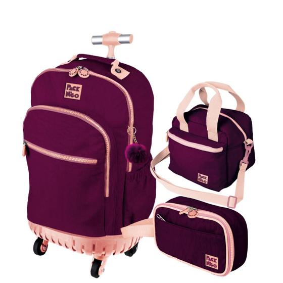 Imagem de Mochila Rodinhas 360 Lancheira Estojo Back To School Escolar 