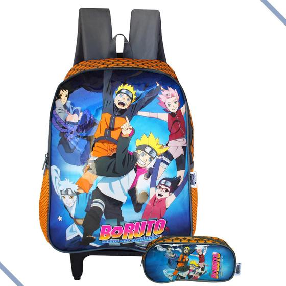 Imagem de Mochila Rodinhas Boruto + Estojo Naruto Next Generations