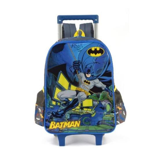 Imagem de Mochila Rodinhas e Costas Batman Cinza Luxcel Original