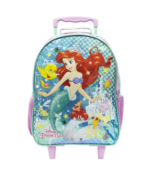 Imagem de Mochila Rodinhas Infantil 16 Princesa Ariel G Sereia -11080