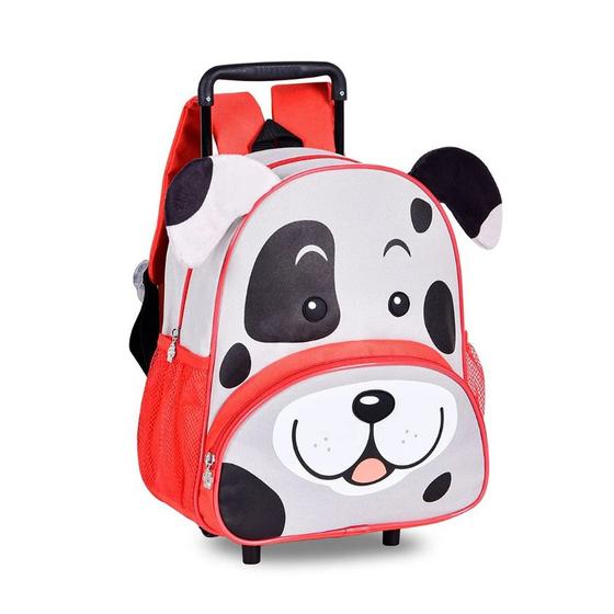 Imagem de Mochila Rodinhas Infantil Escolar 13" Cachorro Cinza - Clio