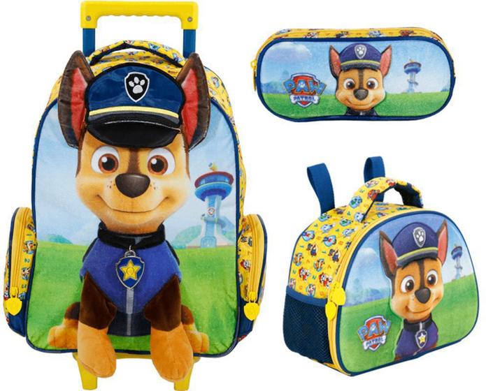 Imagem de Mochila Rodinhas Patrulha Canina Chase Xeryus Escolar G16