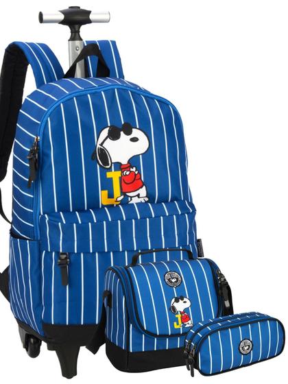 Imagem de Mochila Rodinhas Snoopy 55cm Poliéster Alças Acolchoadas