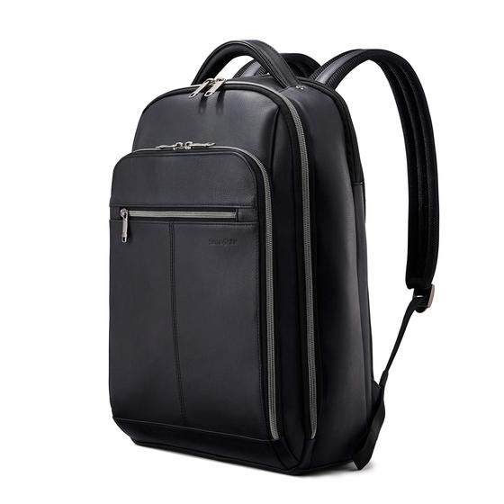 Imagem de Mochila Samsonite Classic Leather preta para laptop de 15,6"