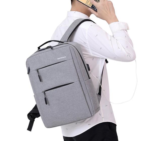 Imagem de Mochila Semi Imperméavel Notebook 15.6 Resistente Original Escolar Juvenil Faculdade USB Curso Prática Academia Luxo