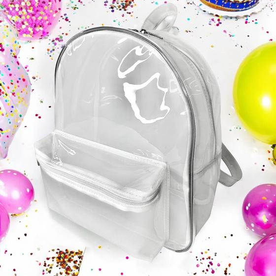 Mochila Solid Style Transparente Neon Com Bolso Duplo Zíper - MN - VÁRIAS CORES - Solid Ecommerce Imagem de Mochila Solid Style Transparente Neon Com Bolso Duplo Zíper - MN - VÁRIAS CORES