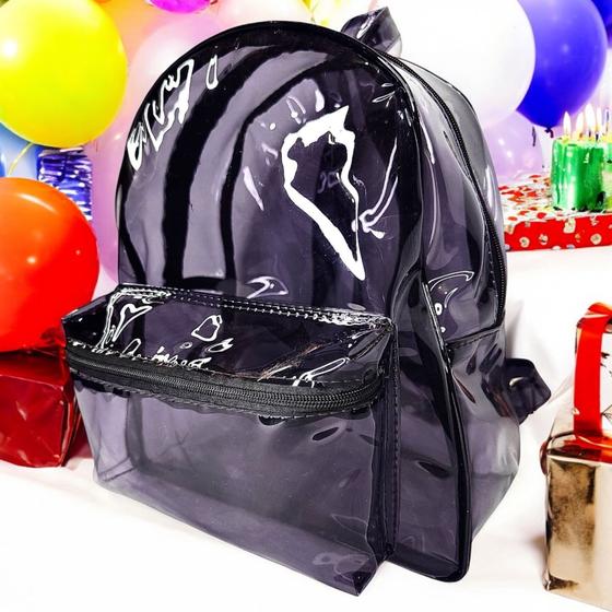 Imagem de Mochila Solid Style Transparente Neon Com Bolso Duplo Zíper - MN - VÁRIAS CORES