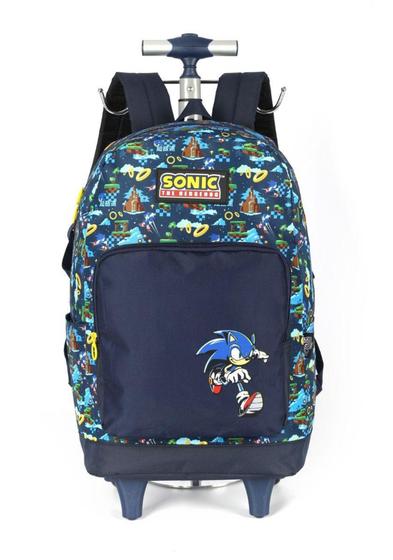 Mochila sonic com carrinho azul oficial - Luxcel Imagem de Mochila sonic com carrinho azul oficial - Luxcel