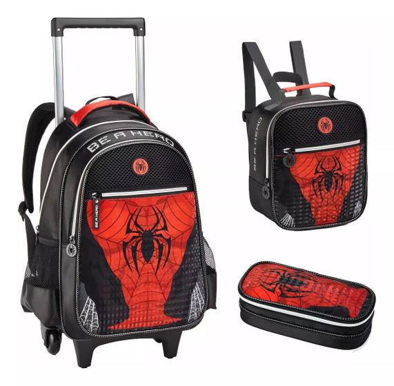 Imagem de Mochila Spider Man Denlex Dl1497 Rodinha Reforçada