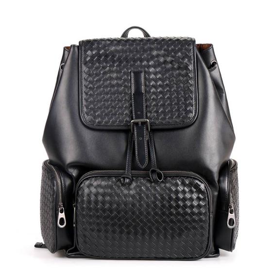 Imagem de Mochila trançada masculina, mochila de viagem de grande capacidade masculino