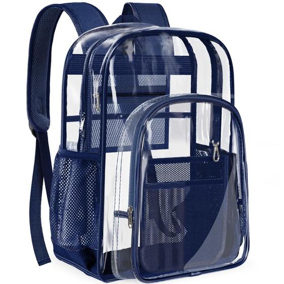 Imagem de Mochila transparente PAMANO Transparent Heavy Duty para College Navy