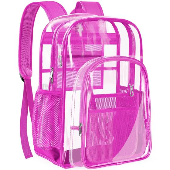 Imagem de Mochila transparente PAMANO Transparente Heavy Duty Rosa 20L