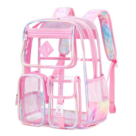 Imagem de Mochila Transparente PIG PIG GIRL - Ideal para Escola, Faculdade, Trabalho e Viagens